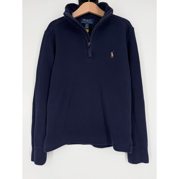 Polo Ralph Lauren Boy's Blue Quarter Zip Pullover Sweatshirt Size S 8 - Picture 1 of 5